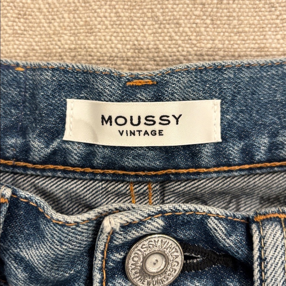 Moussy Vintage Trenton High Rise Wide‎ Straight Leg Jeans Light Wash Size 24 - Picture 5 of 10
